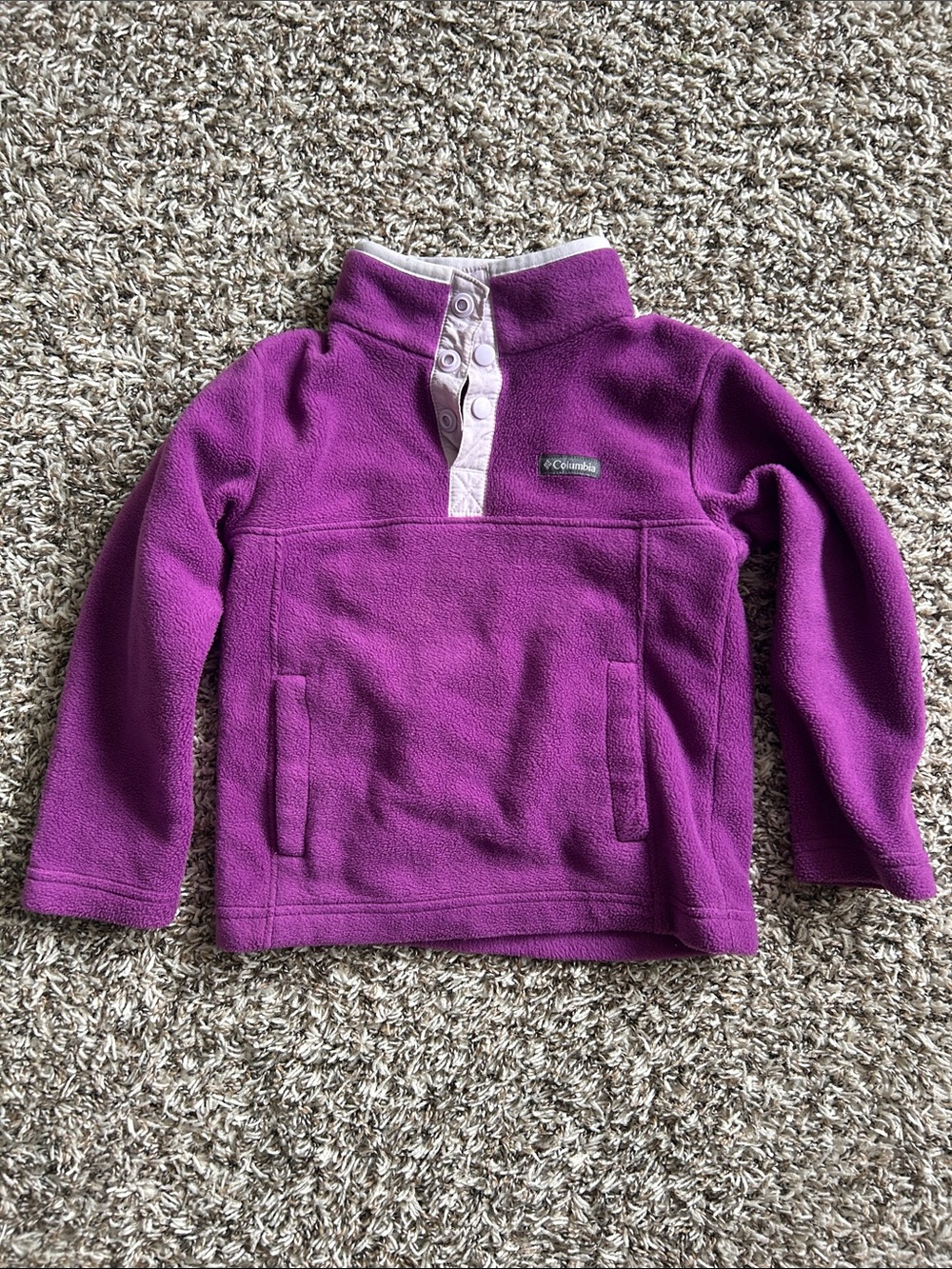 Columbia Kids Purple Fleece Snap Pullover 4t